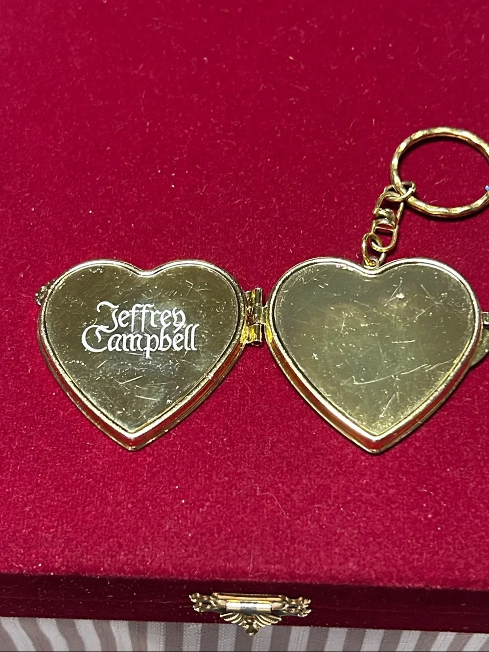 Used Gold Heart Keychain Locket - Women Accessories
